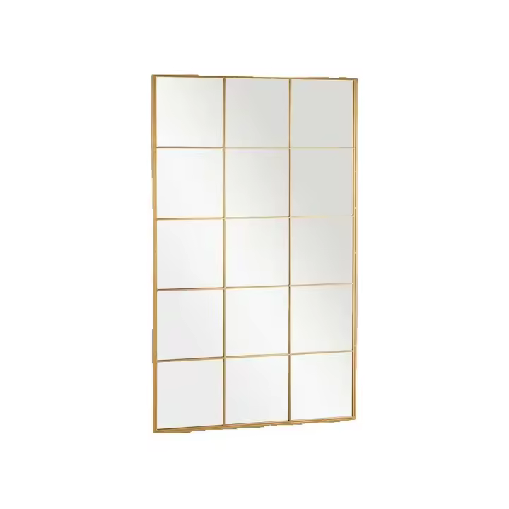 Factory Cuadros - Espejo Siena Oro 150x90cm - Metal y Cristal - Decorativo - espejo ventana - 1