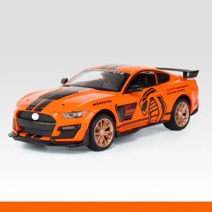 Modelo De Coche De Aleación Mustang Shelby GT500 1:24 Con Sonido Y Luz Vehículo De Retroceso Juguete De Decoración Para Niños - 1