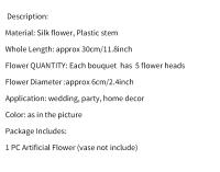 1pc Artificial Flor De Paeonia En Tela De Seda Para Decoración Falsa Flor Bouquet De Plástico Para Casamiento Fiesta En Casa - details 0