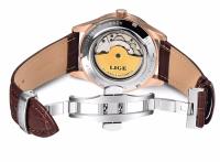 Reloj De Pulsera Para Hombre LIGE Clásico Retro Automático De Cuero Genuino Impermeable Militar Con Torbión Y Calendario Lunar - details 12