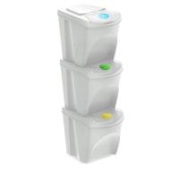 Set 3X25L Papeleras Reciclaje Sortibox - Ashen Marca PROSPERPLAST - details 0