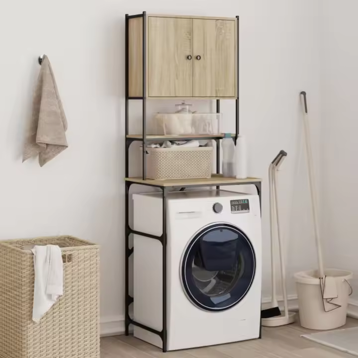 vidaXL Armario de lavadora color roble Sonoma 68x48,5x194 cm - 1