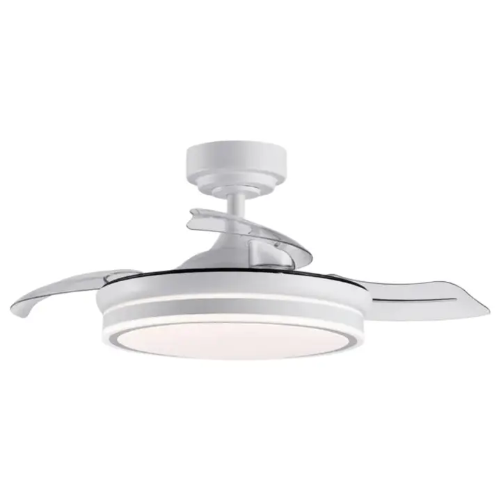 Ventilador de techo con luz LED 36W Blanco en 3 Temperaturas de Luz con Mando a Distancia -Motor DC Eficiente y Silencioso, 3 tonalidades, aspas desplegables retráctiles, 6 velocidades, control remoto, memoria, temporizador (ventilador-002 6990  D1) - 1