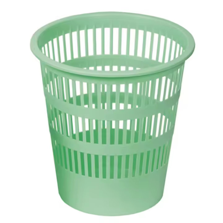 C. A - Papelera de Plástico con Rejilla - Cubo de Reciclaje de 12 Litros para Oficina y Escritorio, Altura 28 cm x Diámetro 27.5 cm - 1