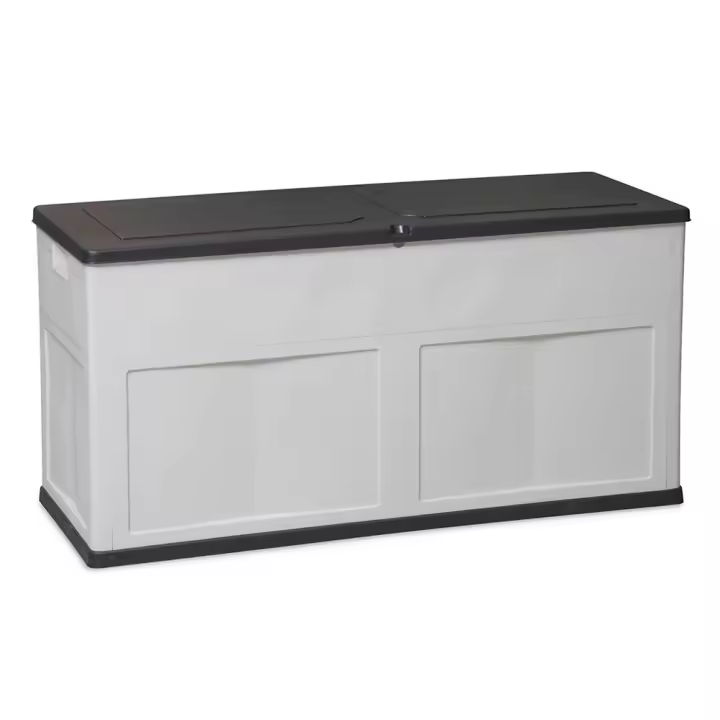 Toomax Baúl de Jardín Resistente a la Intemperie - 119x46x60 Cm - Gris/Negro Basalto - 1