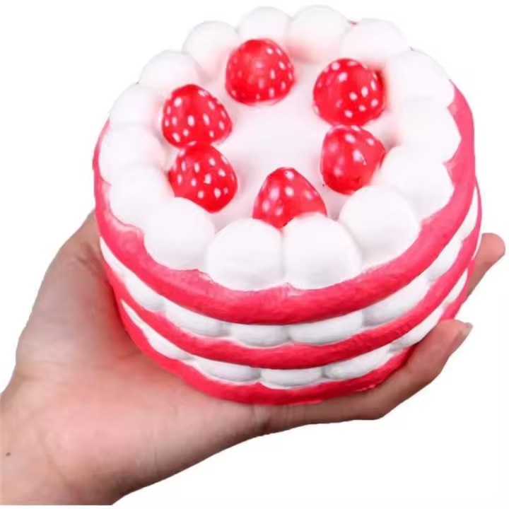 Juguetes antiestrés de pastel de fresa blandos de crecimiento lento jumbo súper suaves y perfumados kawaii. - 1