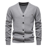 2024 nuevo Otoño e Invierno chaqueta suéter con cuello en V para hombres cárdigan de tamaño europeo chaqueta suéter delgada y moderna para hombres - details 1