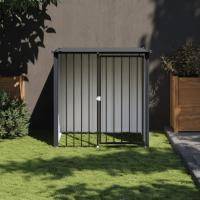 vidaXL Caseta perros con tejado acero galvanizado negro 110x103x109 cm - details 0