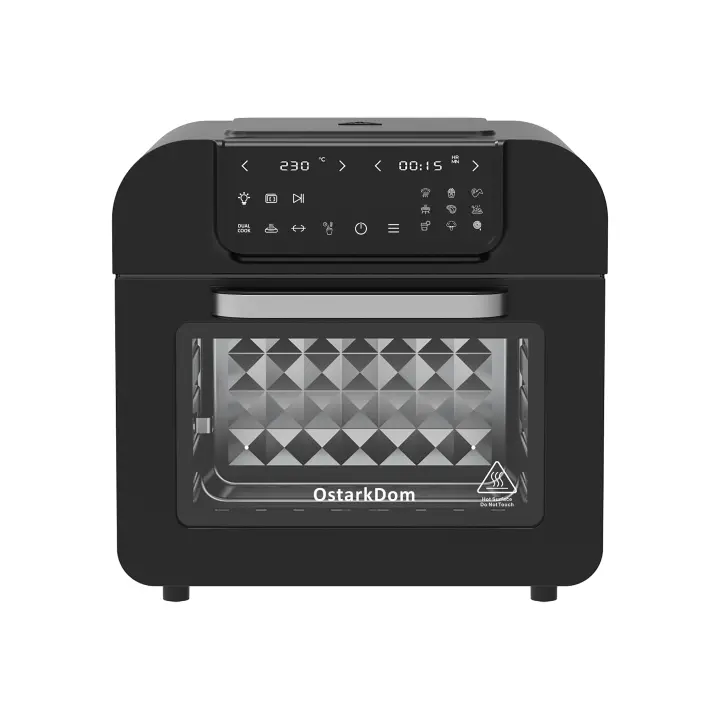 Ostarkdom Freidora de aire Horno 16L  opcion dual cook, freidora de aire sin aceite,  Horno tostador, Pantalla táctil, 1500W, Capacidad 16 Litros, regulable hasta los 230°, temporizador de hasta 2 horas, 9 recetas disponibles, accesorios incluido - 1