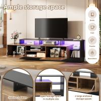 Modern para TV de hasta 70 pulgadas, almacenamiento Abierto with Pantalla LED, para muebles de dormitorio y Salón, muebles originales en color Madera, Marco Negro - details 3
