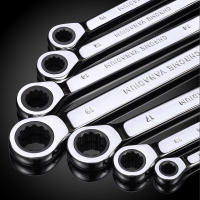 Llave De Eje Fijo De 6-24mm Métrica Acero Cromo Vanadio 12 Puntos Con Llave De Ratón De 72 Dientes Y Cabeza Abierta Herramienta Multifuncional Antideslizante - details 9