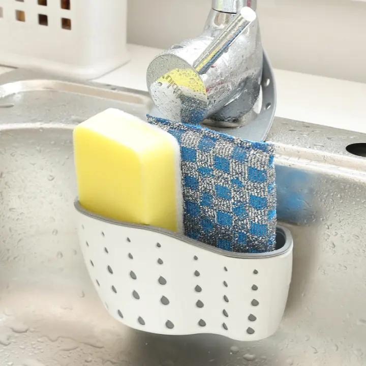 Organizador De Cocina Ajustable Con Snap Para Fregadero Soporte Para Esponja Y Cesta De Drenaje Colgante Herramientas De Cocina - 1