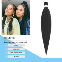 Extensiones De Cabello De Sintético Pre-estirado 26''&30" Textura Yaki Profesional Sin Picazón Para Rizado Con Agua Caliente - details 3
