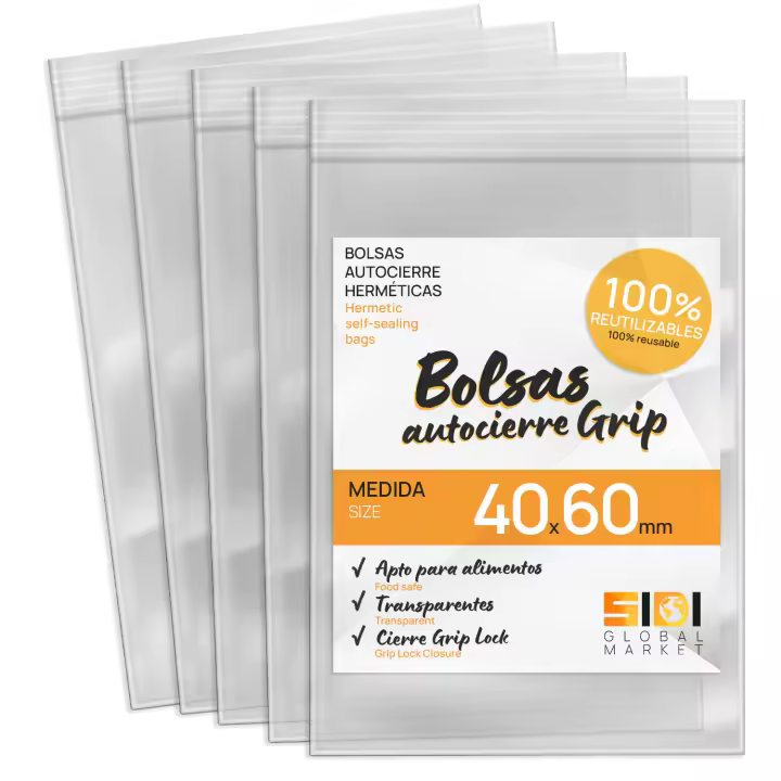 Bolsas de Plástico Transparente para Congelar Alimentos, Bolsitas con Autocierre para Cumpleaños, Regalo, Chuches, Viaje, Organizador, Envasar al Vacío, Porta Alimentos - SIDI (40x60mm, 500uds) - 1