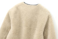 Chaqueta De Fieltro PB&ZA Para Mujeres Otoño E Invierno 2024 Cuello Redondo Abotonada Integrada Con Peluche Casual Para El Trabajo - details 9