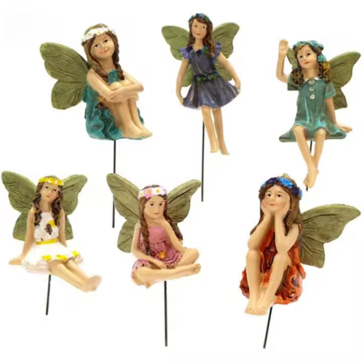 Adornos de Jardín de hadas para exteriores, figuras de elfos, accesorios de Jardín Para Casa de muñeces, 6 piezas - 1