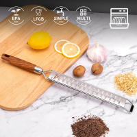 Leeseph Rallador De Queso Con Mango De Madera Acero Inoxidable Multiusos Rallador De Alimentos Para Chocolate Mantequilla En La Cocina - details 6