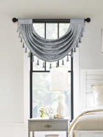 Valance De Estilo Europeo Sólido De Terciopelo Con Borlas Para Decoración De Ventanas Puertas Y Habitaciones Material De Poliéster 1 Pieza - details 14