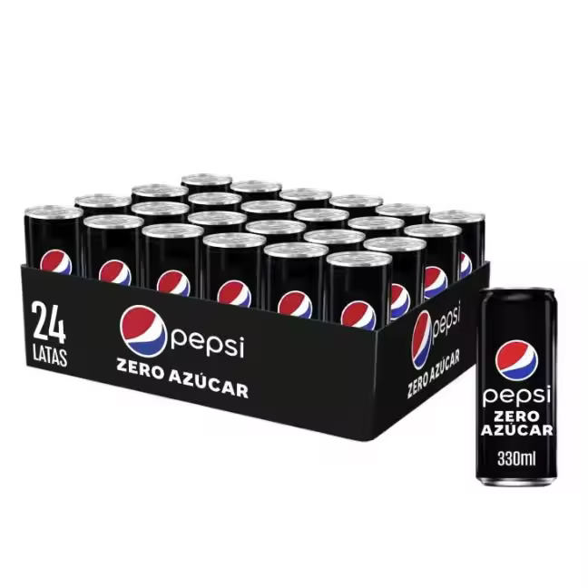 24 latas PEPSI ZERO azúcar lata 330 ml Pepsico -24 latas PEPSI normal  lata 330 ml Pepsico - 1