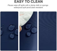 Mantel Anti-Manchas con Dimensiones de 180x300cm Mantel de Poliéster con Acabado en Bies Tablecloth Anti-Stain Mantel Color Azul Oscuro - WIAAM,AM3 - details 0