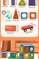 Bloques De Construcción Magnéticos Luz Para Niños Juguetes Educativos STEM 3D Transparentes Con Carril De Bolas Magnéticas - details 11