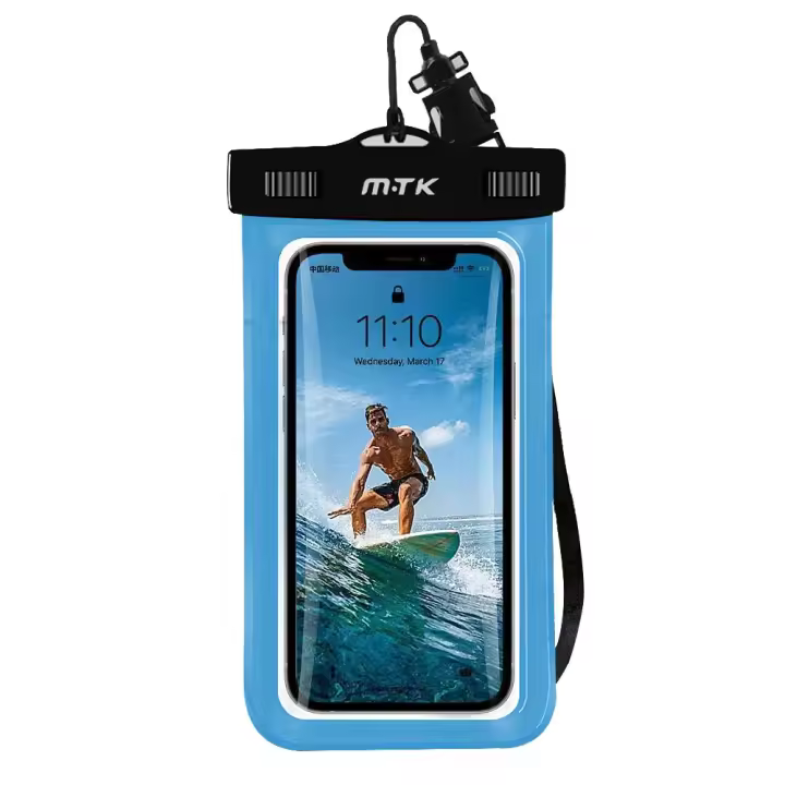 M.TK TR9182 Funda Impermeable  con Resistencia IPX8, Universal para Móvil, Protección Completa contra Agua y Polvo, Compatible con iPhone 13/12 /XS Max/XR/X/8/7+ y Samsung S20/S20+/S10/S10e/S9/Note8 hasta 7", Ideal para Viajes, Playa y Natación - 1