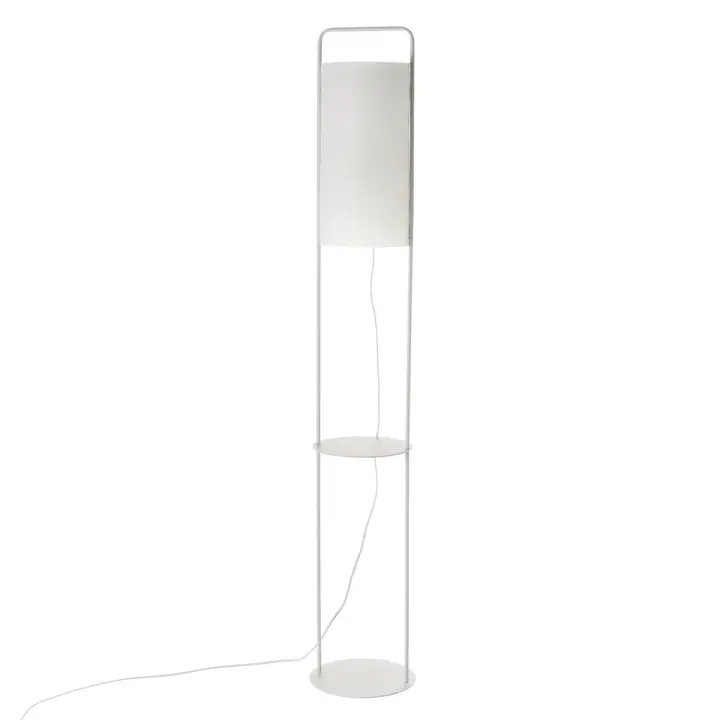 Lola Home Lámpara de pie con estante de metal blanca de Ø 22x150 cm - 1