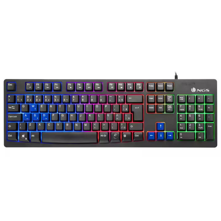 NGS GKX-300 Teclado Gaming Inalámbrico con Retroiluminación RGB, Teclas Multimedia, Antighosting, USB, Compatible con Windows, Mac, Android y Linux - 1