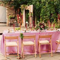 Mantel Rectangular De Seda Blanco Rosa Color Sólido Brillante Y Suave Para Bodas Y Fiestas Suministros De Mesa Decoración - details 3