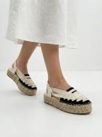 Calzados soraia, Alpargatas de plataforma para mujer con diseño de cintas cruzadas, sandalias de esparto con suela de yute trenzado, calzado casual de lino transpirable, sandalias planas con tira trasera elástica estilo boho. - details 12