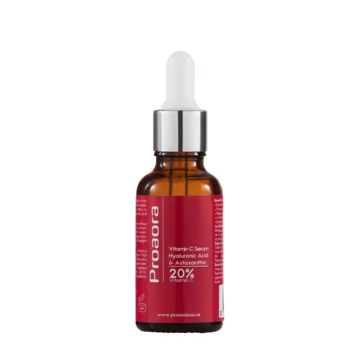 Serum PROAORA  con 20 % Vitamina C, Astaxantina y ácido hialurónico  para reducir signos envejecimiento - 1