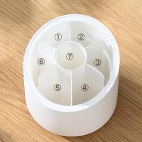 Organizador De Maquillaje Con Portar Cepillos Y Tapa Contenedor De Almacenamiento Para Cosméticos Para Mesita De Noche Y Baño - details 3