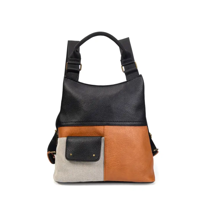 Mochila de mujer 2 en 1 en ecopiel – Mochila convertible a bolso de mano funcional y casual - 1