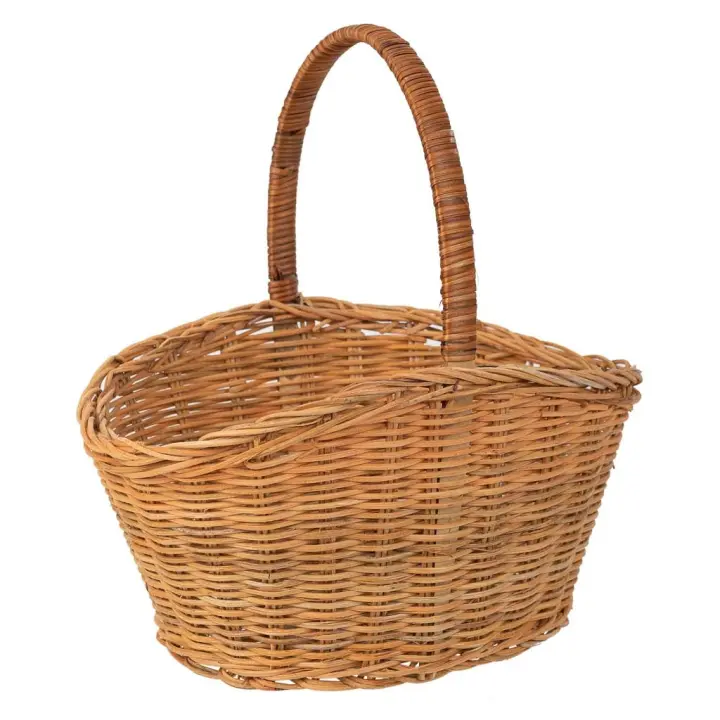 WANDERLUST DECO Cesta Oval de Médula Marrón Tejida - Organiza Objetos de Manera Elegante y Funcional - 1