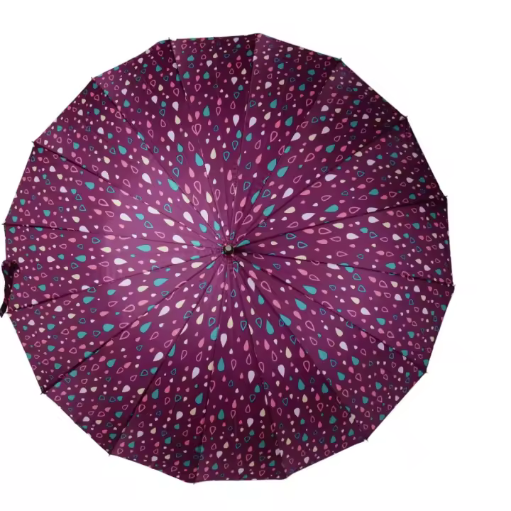 J.S ONDO PARAGUAS LARGOS ESTAMPADO GOTAS DE AGUA 16 VARILLAS ANTIVIENTOS Paraguas automático de bastón resistente al viento, paragua grande FUERTES NUEVO 2025 - 1