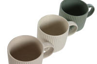 Set de tazas de gres de 340 ml, con dimensiones de 13x9x8.5 cm, con un diseño clásico y duradero. Aptas para café o té, combinan estilo rústico y moderno para cualquier ambiente - details 2