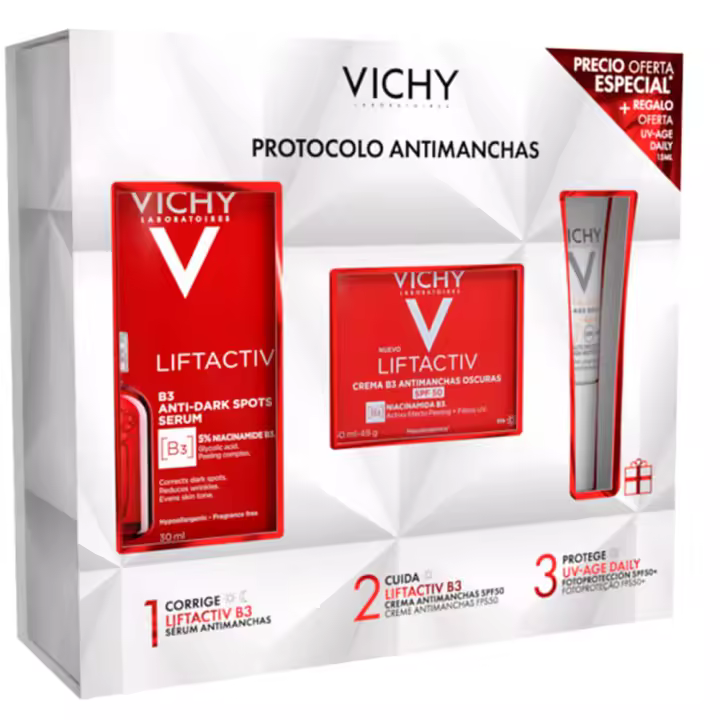 Vichy Liftactiv Serum B3 30 ml + Crema B3 Antimanchas Oscuras 50 ml + Capital Soleil Uv Daily 15 ml Pack - 1