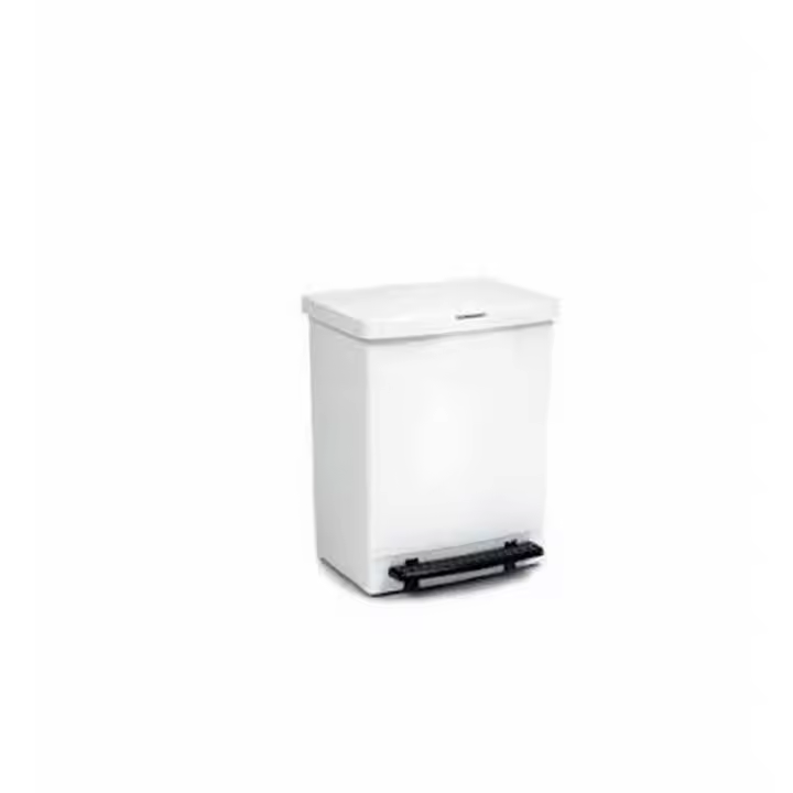 Gerimport Papelera Cubo Basura Pedal Blanco 52 Litros - Gran Capacidad - Fácil de Usar - 1