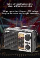 Radio Portátil FM AM SW Con Altavoz Bluetooth Inalámbrico Luz De Escenario LED MP3 Player Sensibilidad Alta Banda Completa Solar Emergencia - details 3