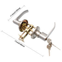 Cerradura De Manilla De Acero Inoxidable Con 3 Llaves Para Puerta Interior Cerradura De Manilla De Repuesto Para Casa Y Oficina - details 11