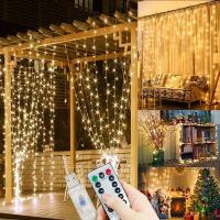 Luces De Cinta LED USB Para Cortina Con Control Remoto Decoración De Festival Para Pared Y Jardín Conectable Luz De Hada Para Dormitorio Y Exterior - details 2