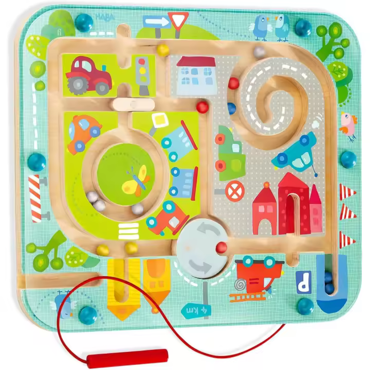Tabla de Actividades para niños Pequeños de 2 A 4 años: Juego de rompecabezas de Laberinto magnético de Ciudad: Juego de viaje para niños en Educación - 1