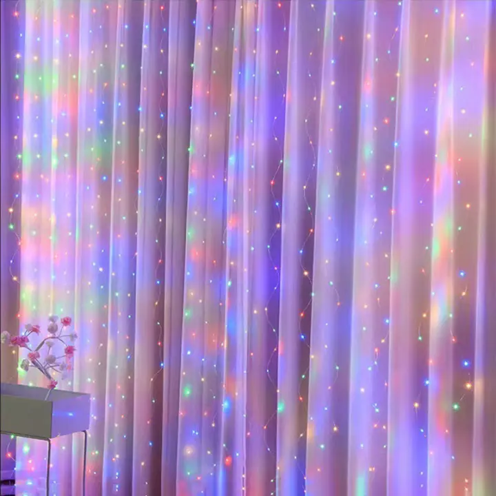 Cortina De LED USB 3/6M Con Control Remoto 8 Modos Luces De Enredaderas Para Decoración De Habitación Y Sala De Estar Fiesta Boda - 1