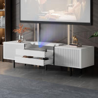 Mueble TV with Caja extrable para proyector, Mueble Bajo with Espacio de almacenamiento y Diseño color blocking, 163x40x45 cm - details 2