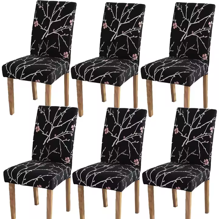 Fundas de Licra para sillas de Coqueto, paquete de 6, Fundas protectoras elásticas-extraíbles y lavables para Sillas, Funda protectora para sillas de banquetes de hotel - 1
