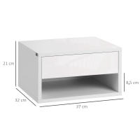 HOMCOM Juego de 2 Mesitas de Noche Flotantes Mesillas de Noche Mesas de Noche con Cajón para Dormitorio Salón 37x32x21 cm - details 2