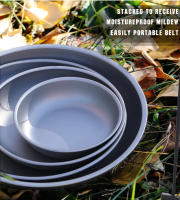 Tiartisan Plato De Titanio Ultraligero Portátil Para Camping Al Aire Libre 220mm Extra Grande Para Ensalada Y Comida Postre Sin Plegar - details 2