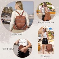 Women Backpack Anti-Theft Lightweight Waterproof PU Fashion Travel Multipurpose Convertible Purse Shoulder Bag Handbag Backpack - details 3