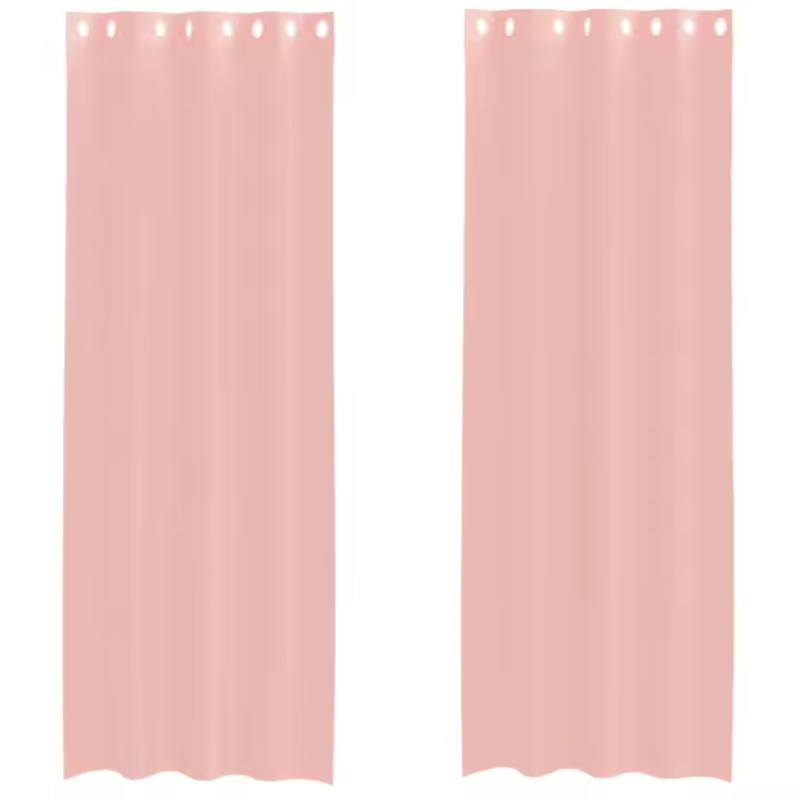 vidaXL Cortinas de gasa con ojales 2 uds rosa 140x300 cm - 1