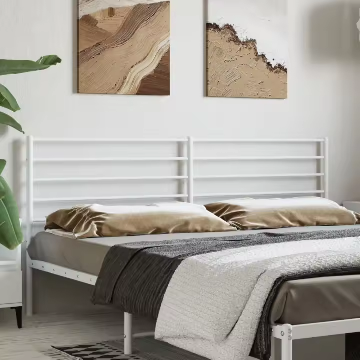 vidaXL Cabecero de metal blanco 193 cm - 1